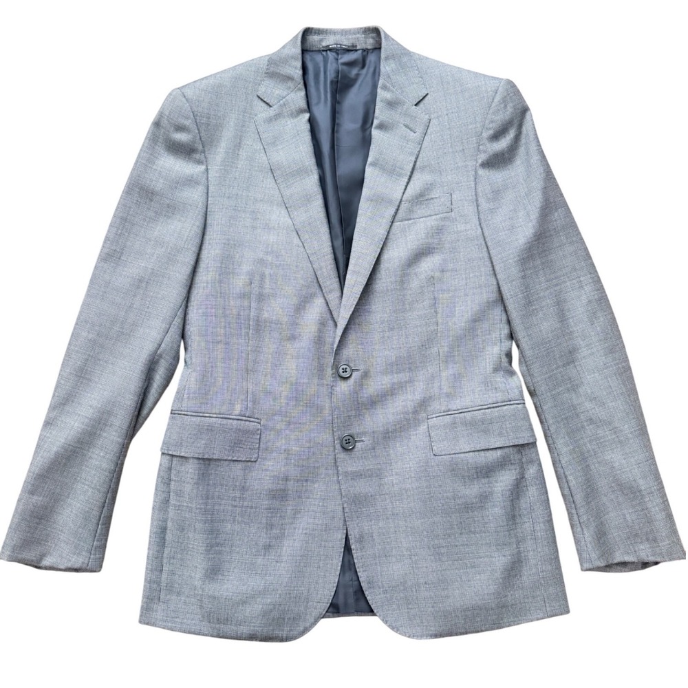 Ralph Lauren Black Label Grey Mini Tic Weave Blazer Sport Coat Made in Italy